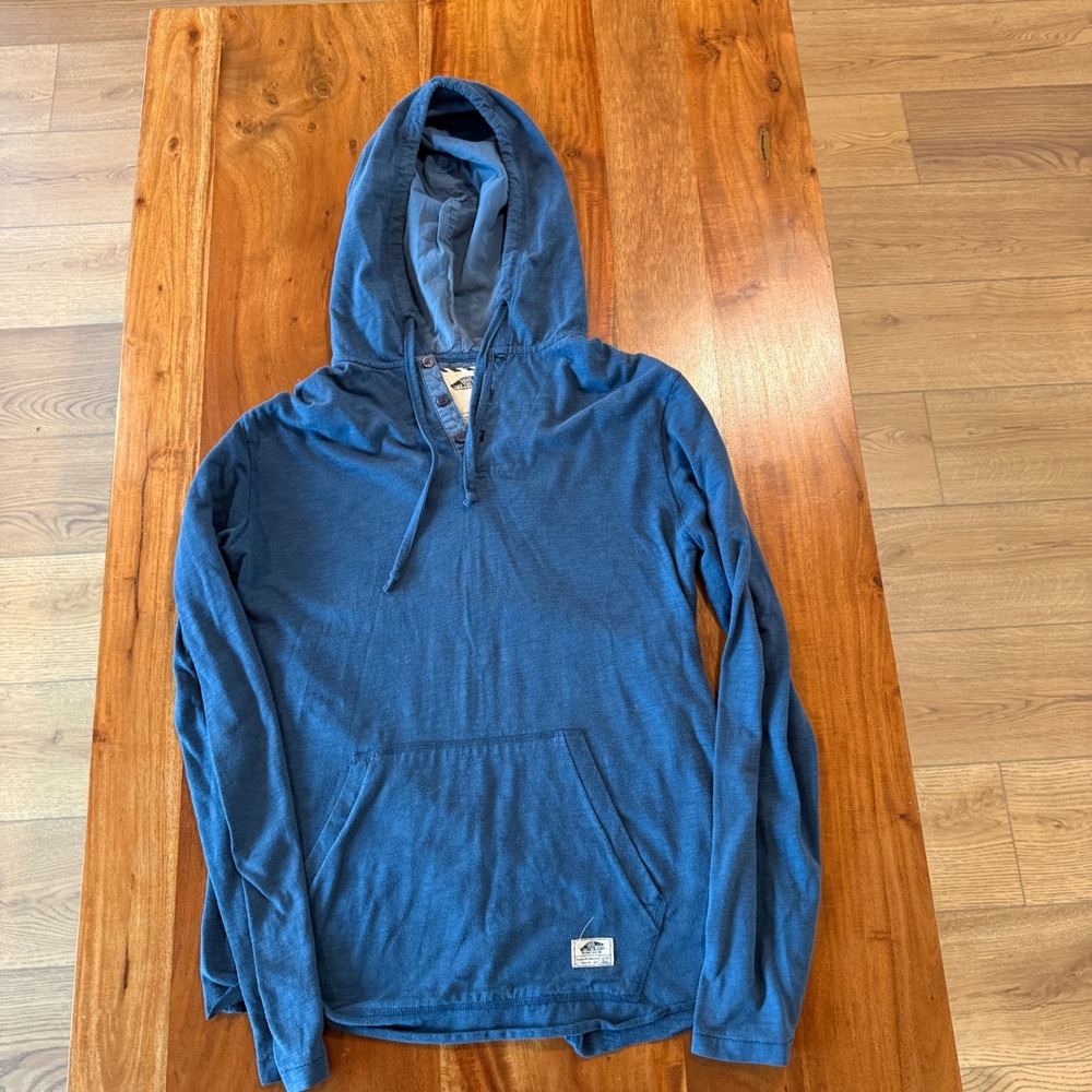 Vans Men's Blue Hooded Long‎ Sleeve Henley Size L